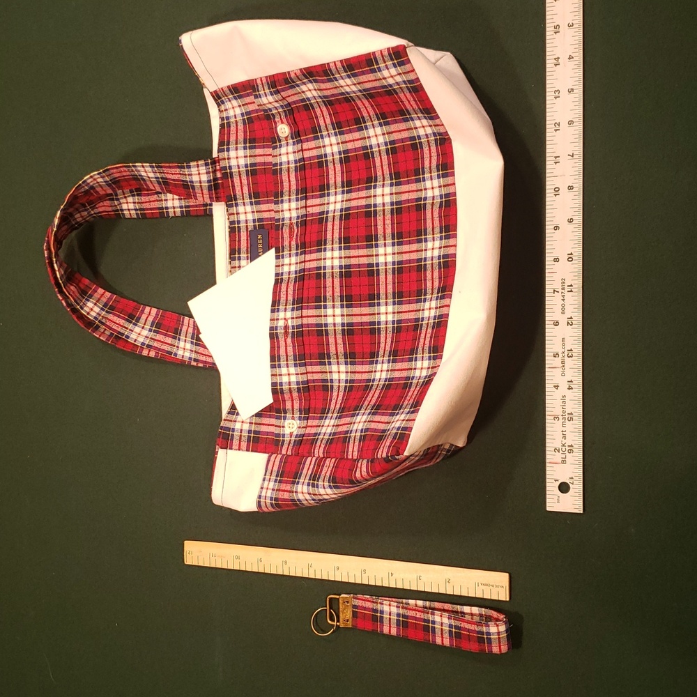 Ralph Lauren Red and White Plaid Tote Set - Picture 2 of 10